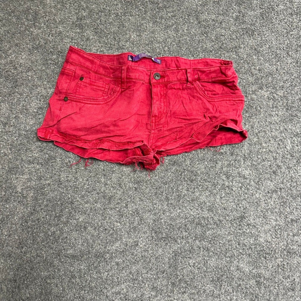 Pink Shorts Womens Size 30 Red Denim Raw Hem Low Rise Casual Summer PGJ366024CY